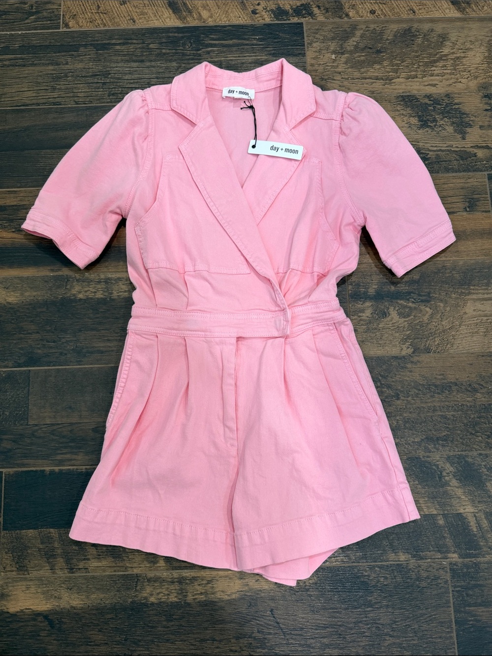 Day + Moon Pink Short-Sleeve Romper NWT